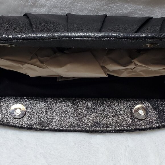 Clutch Purse by La Regale Shiny Gunmetal gray - Picture 3 of 10